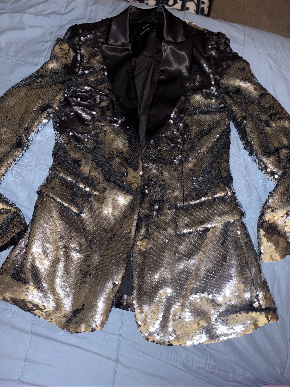 Bershka Black and silver Sequin Blazer